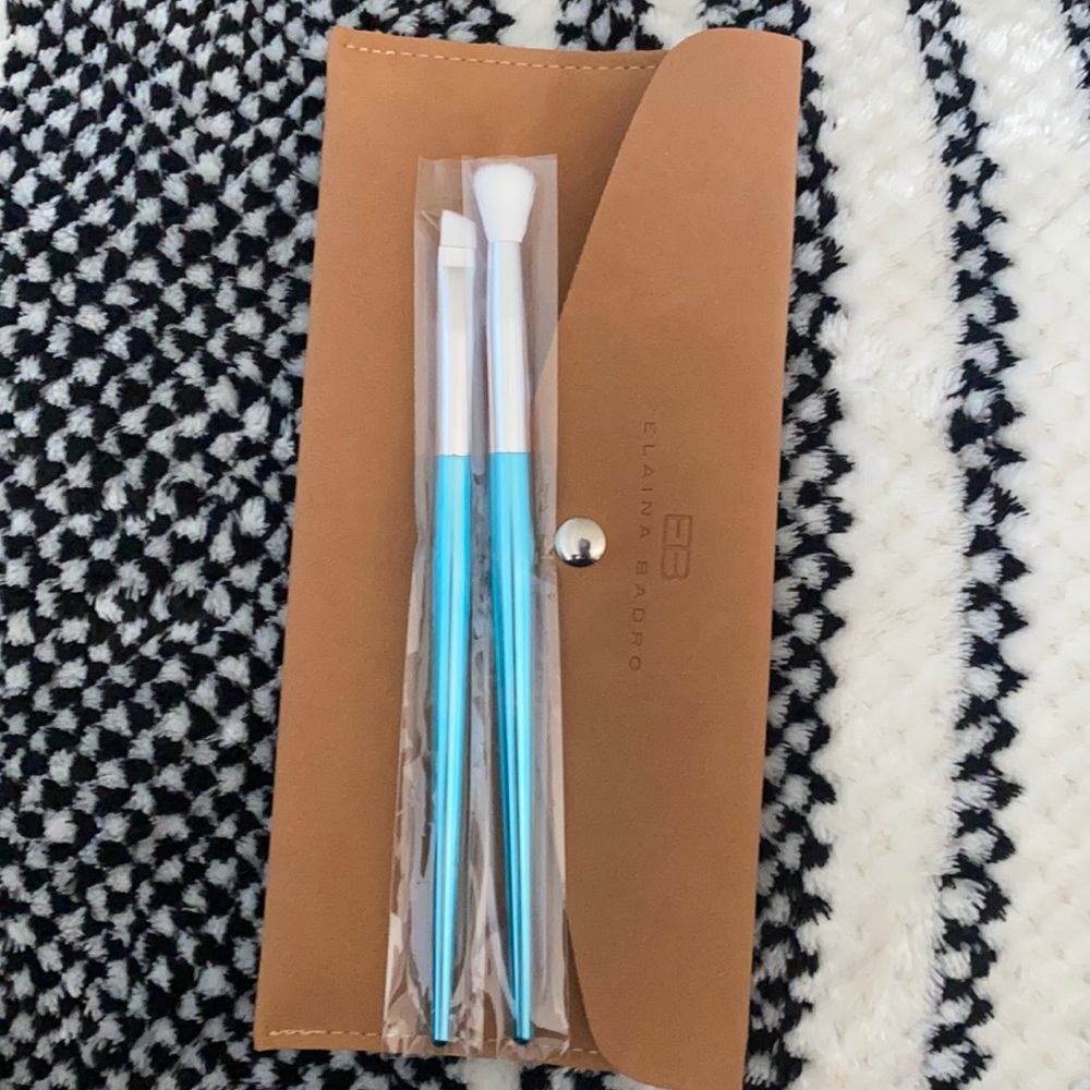 Brand New Elaina Badro Brushes and suede bag .